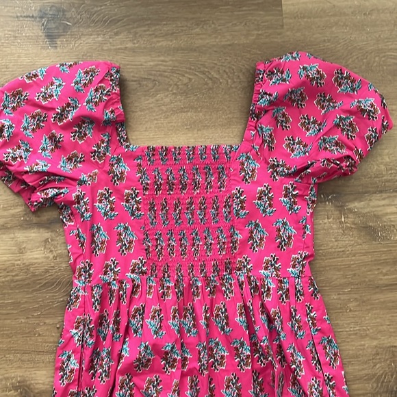 J. Crew Factory Pink Ruffled Tiered Sundress with Puff Sleeves - Picture 5 of 5